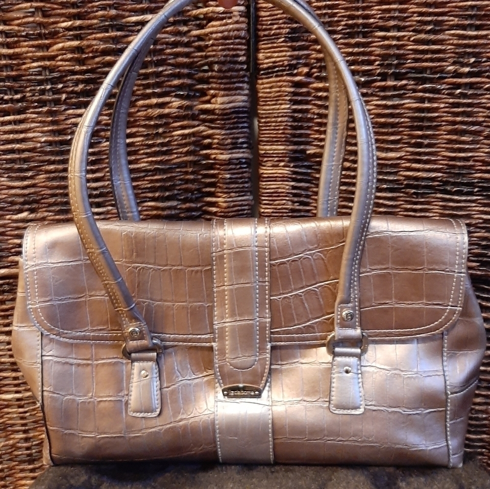 Vintage Liz Claiborne Alligator East West Handbag Exotic 90s Y2K Purse Animal